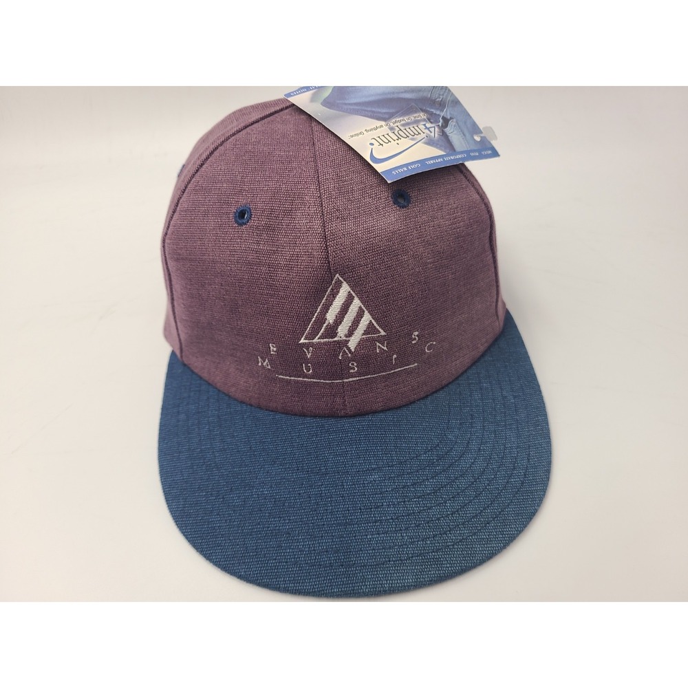 Vintage Evans Music Yupoong Strapback Adjustable Hat Cap Cotton Men Purple Blue